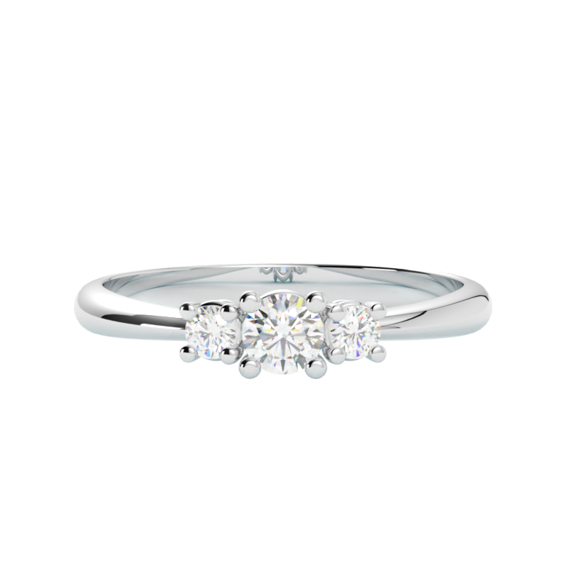 Pierścionek z diamentem Helios – złoto białe 585 – GOLDPORT